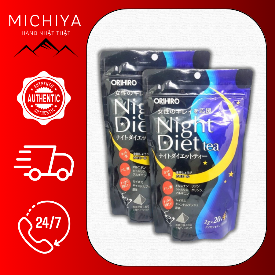 Trà giảm cân Night Diet Tea Orihiro 20 gói Nhật Bản, Trà giảm cân ban đêm Nhật Bản Night Diet Tea Orihiro