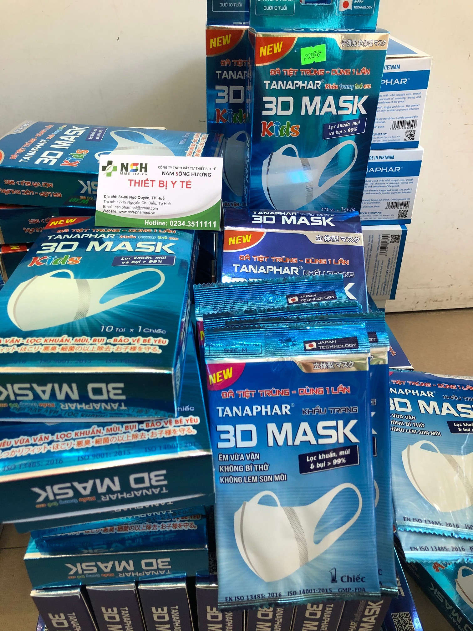 [HÀNG MÃ VẠCH] Hộp 10 cái KHẨU TRANG Y TẾ 3D MÁK TANAPHAR TIỆT TRÙNG KHÁNG KHUẨN LỌC BỤI MỊN TANAPHAR TRẺ EM