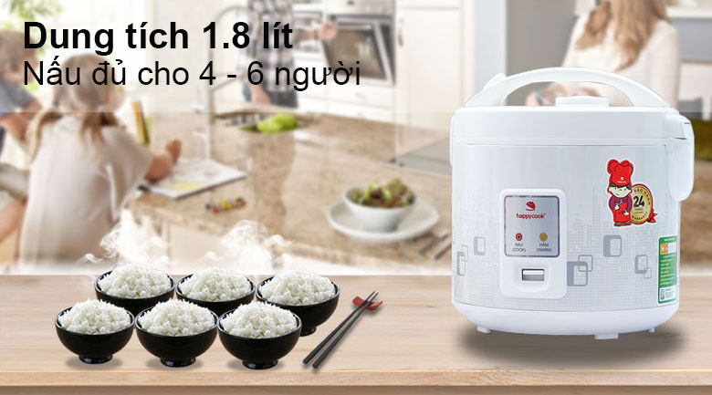 Nồi cơm điện happycook 1.8 lít hcj-180