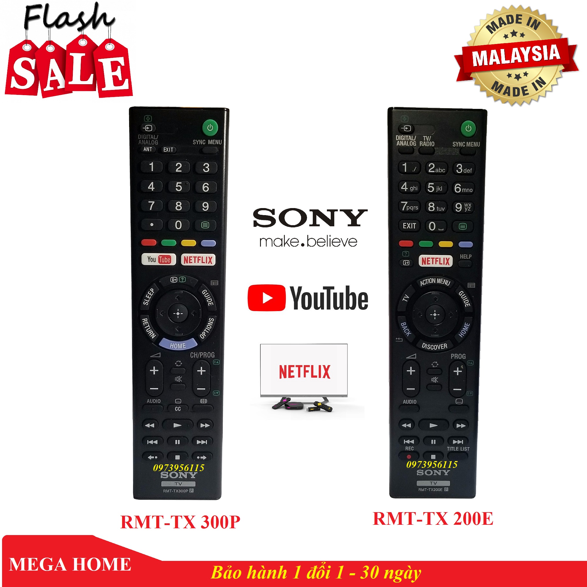 Điều khiển tivi sony , remote tivi Sony smart RMT-TX200E hàng cao cấp