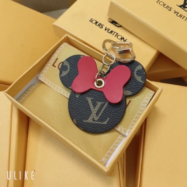 Móc khoá LV Mickey hàng cao cấp full box (màu hồng)