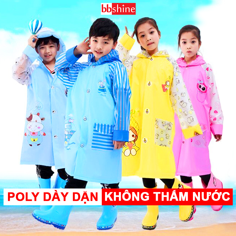 Áo mưa trẻ em áo mưa cho bé cao cấp hình thú đáng yêu cho bé 4-10 tuổi BBShine – AM005