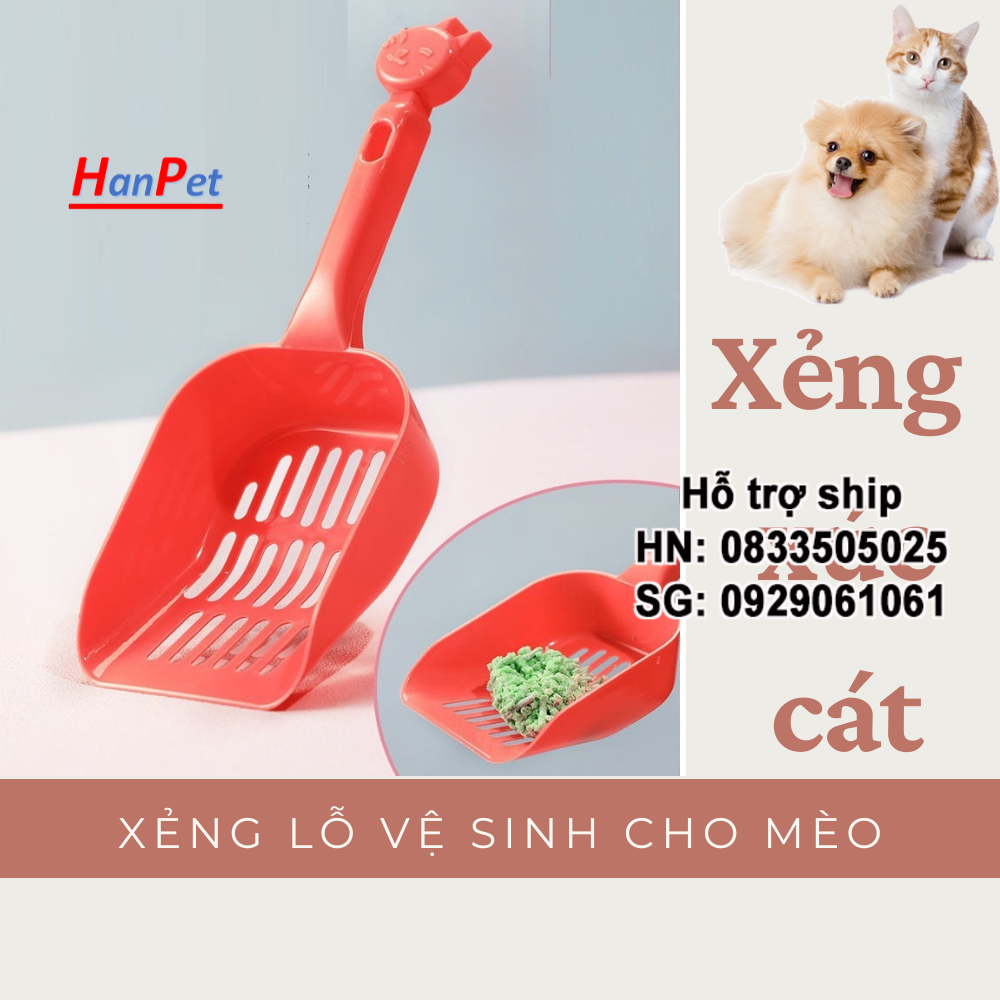 Hanpet - Xẻng xúc phân mèo hót cát mèo, xúc cát vệ sinh mèo