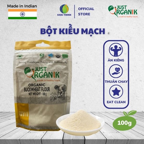 Bột kiều mạch Buckwheat Flour hữu cơ Just Organik Nhập Khẩu Ấn Độ