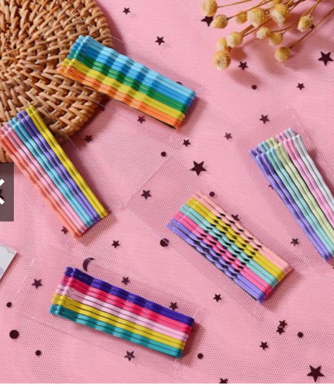 Set 10 chiếc ghim kẹp tăm, kẹp tóc nhiều màu, kẹp tóc nữ xước màu dễ thương-phụ kiện tóc(giá sỉ online).