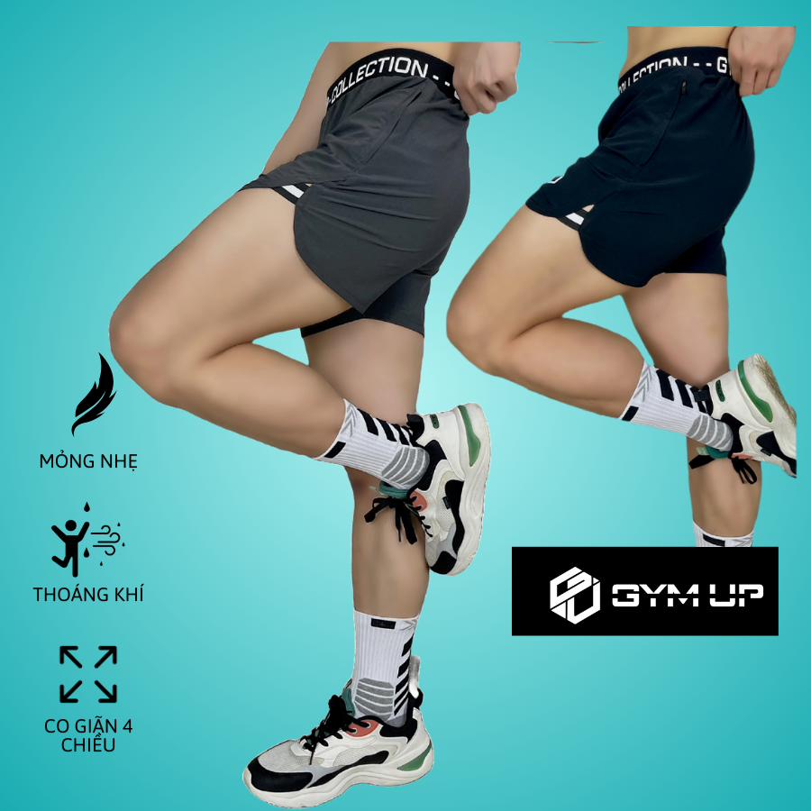 Quần Gym phá cách GYM UP vải siêu nhẹ co giãn 4 chiều ôm form thoáng khí - 1