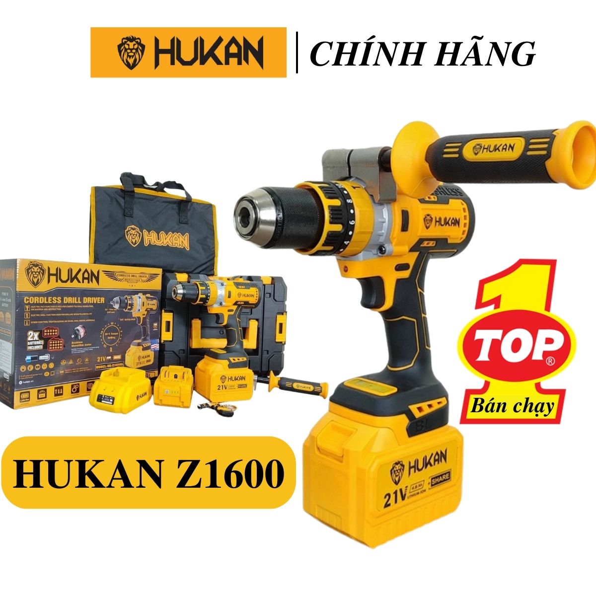 [CHÍNH HÃNG]  Máy Khoan Pin HUKAN Z1600