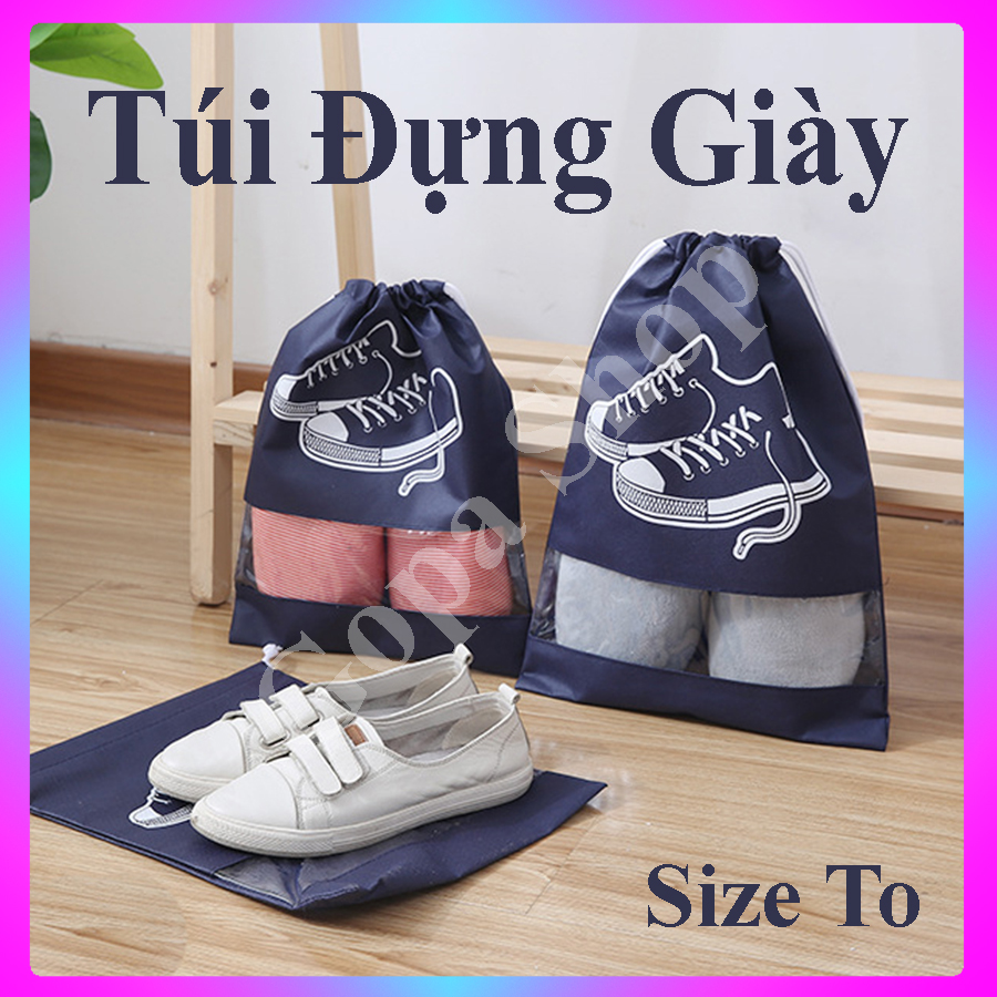 Túi Đựng Giày Dép Chống Bụi Túi Đựng Giày Có Dây Rút Đựng Giày Dép Du Lịch 36x26cm Không Thấm Nước