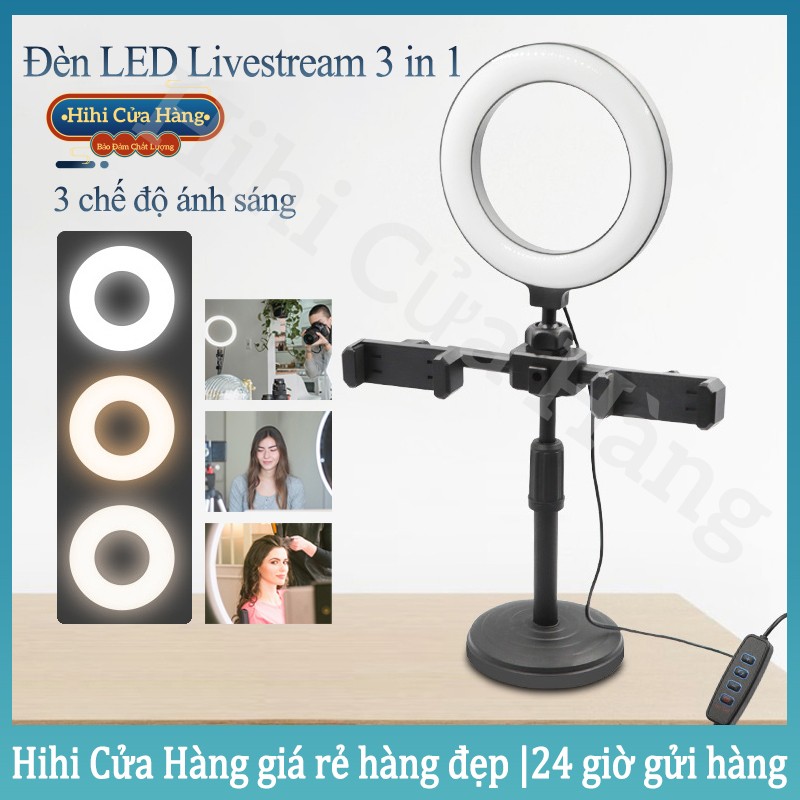 Đèn livestream 3 trong1 đa năng,đèn live stream để bàn siêu sáng,hỗ trợ live stream,chụp ảnh,quay video,xem phim,học online