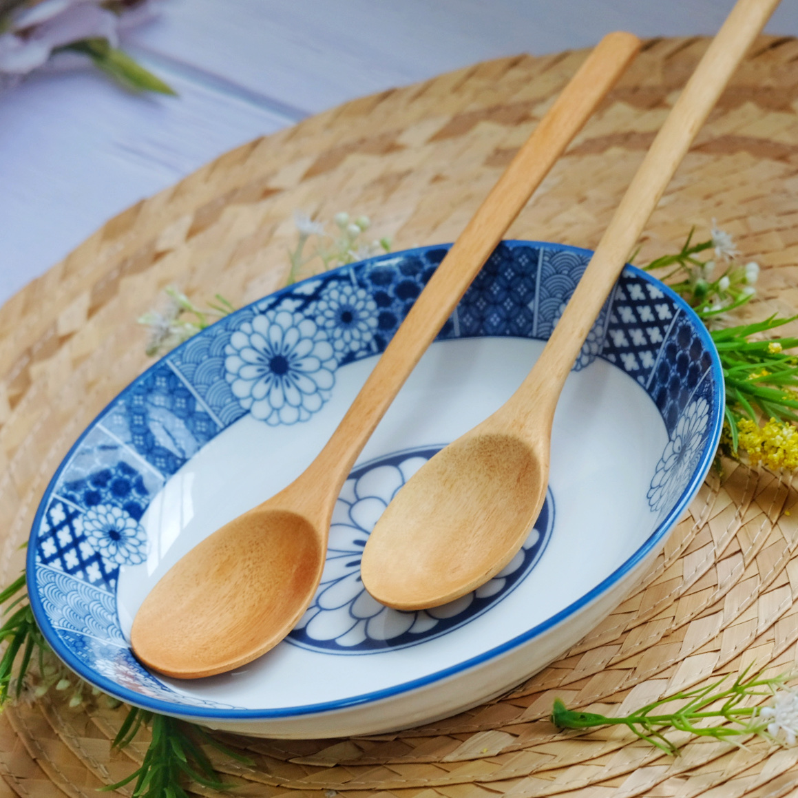 Muỗng cơm canh gỗ tự nhiên phong cách Hàn Quốc