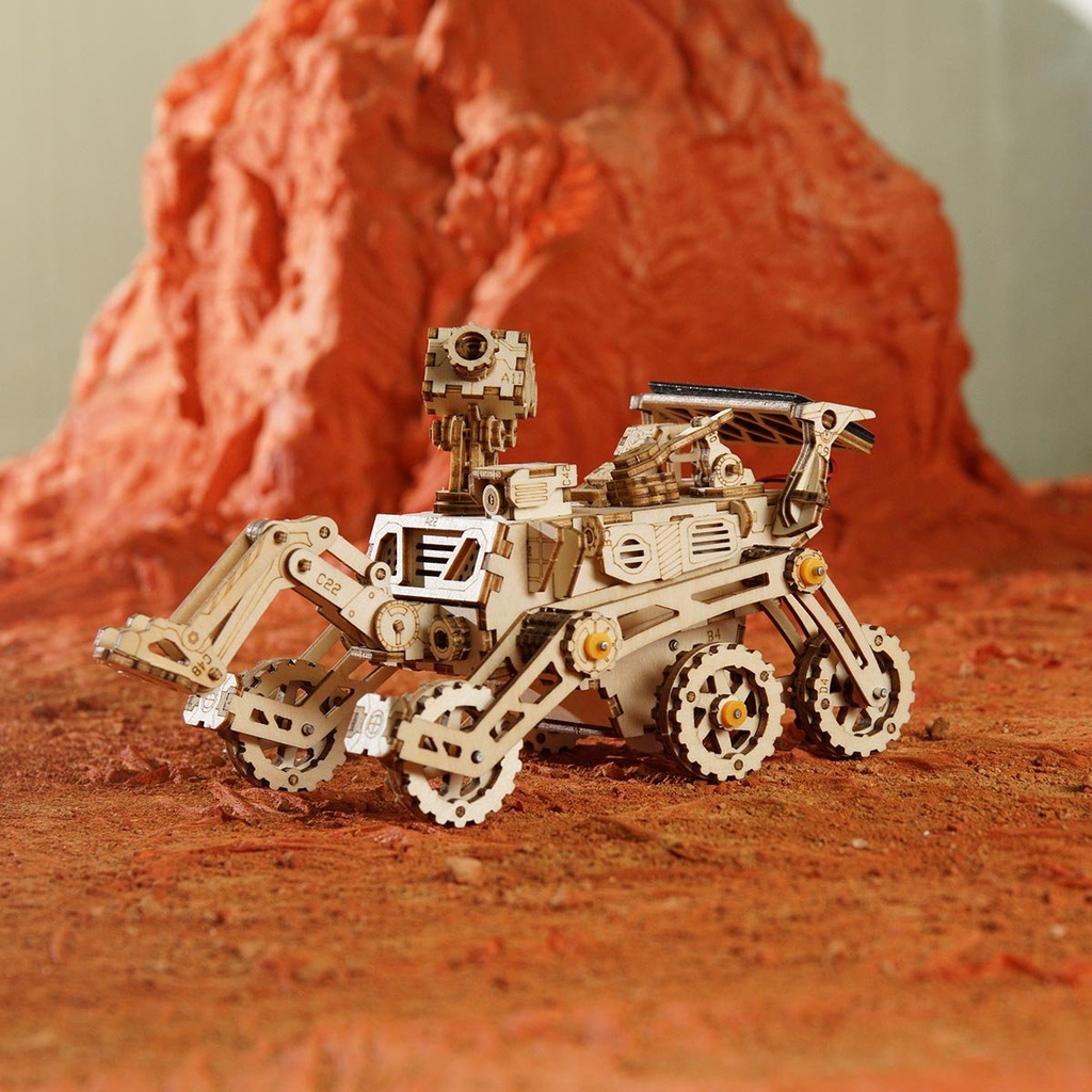 Mô hình 3d gỗ robotime mô hình xe chạy bằng năng lượng mặt trời harbinger rover ls402