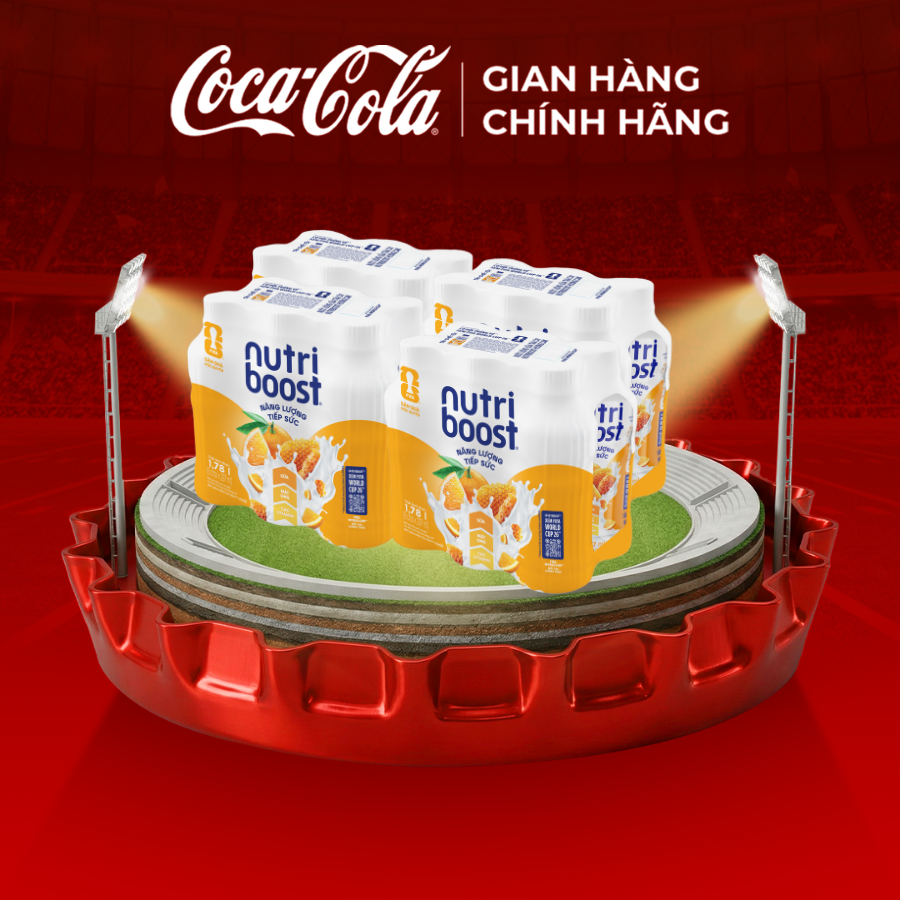 [SIÊU SALE ] Lốc 24 Chai Thực phẩm bổ sung Nước uống sữa trái cây Nutriboost hương cam 297ml/Chai Sale 15.4 Coca-Cola Chính Hãng_LD