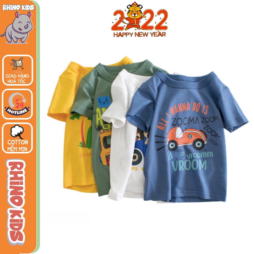 [HCM]Áo thun ngắn tay bé trai  ao thun be trai  áo thun bé trai 27KIDS in hình ?xe ô tô chất 100% cotton hàng xuất Âu Mỹ Rhino Kids