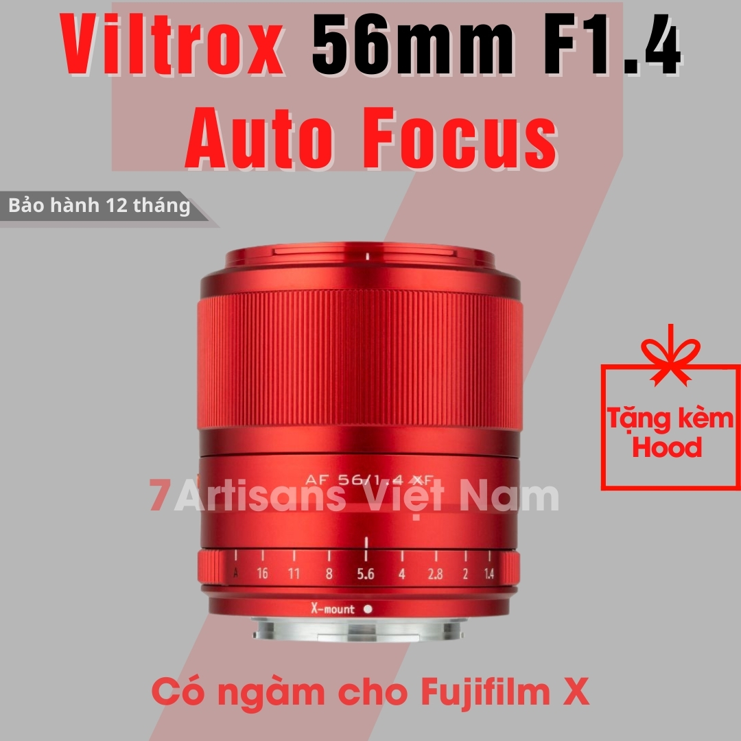 Ống kính Viltrox AF 56mm F1.4 Auto Focus Red Limited Edition (Màu Đỏ) chuyên chân dung lấy nét tự độ