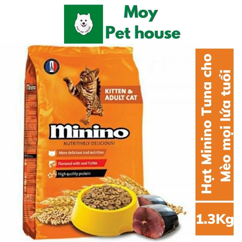 [HCM]Hạt khô cho mèo mọi lứa tuổi Minino 480g và 1.3kg - vị cá ngừ - Moypethouse shop