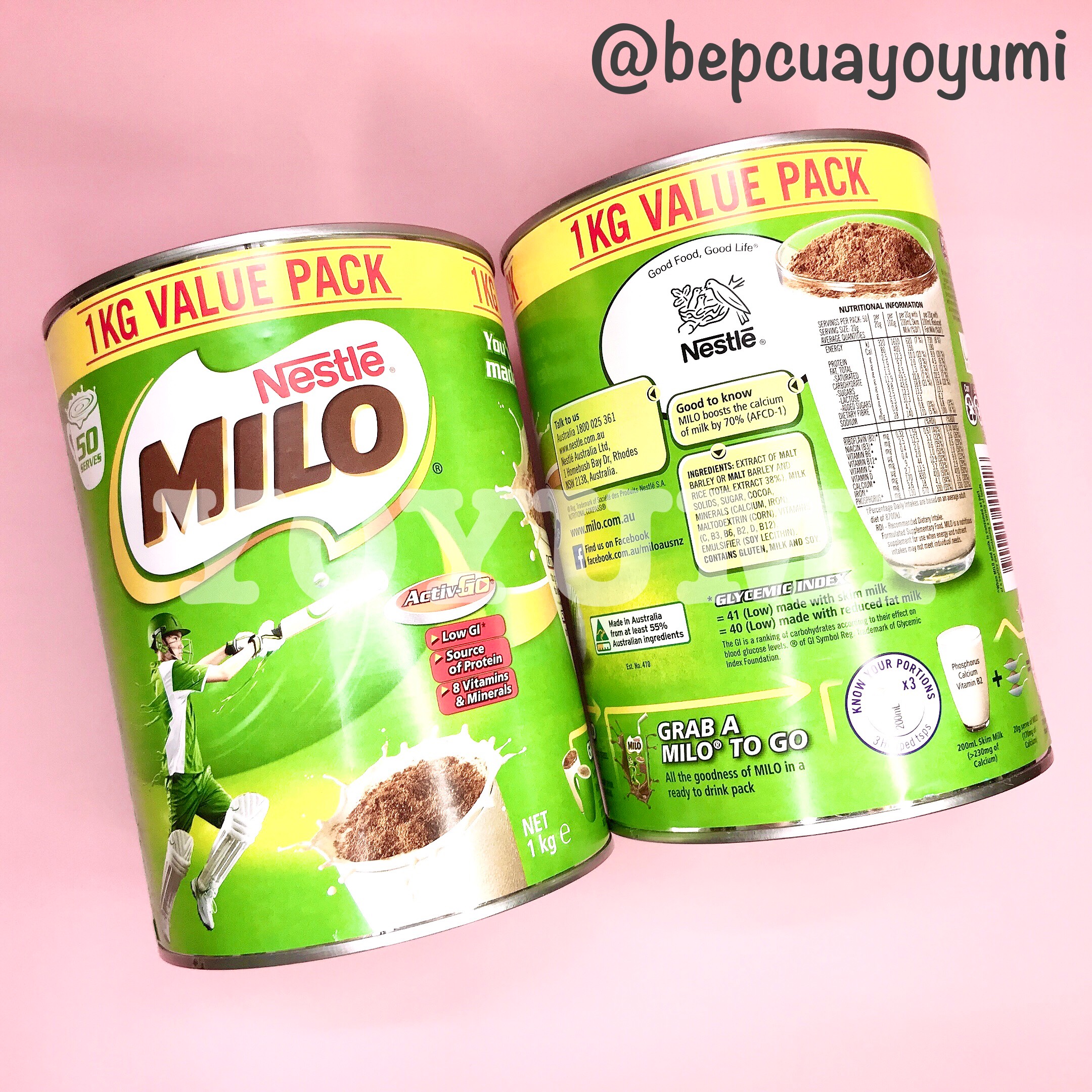 Bột milo nestle úc lon thiếc 1kg