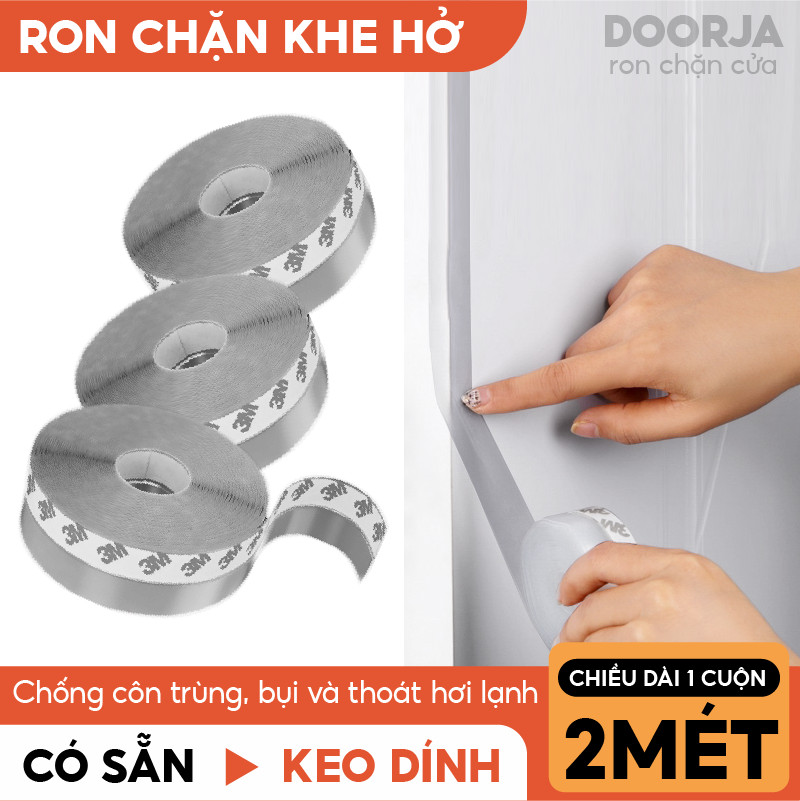 2m Ron Dán Chân Cửa Chống Côn Trùng Giữ Nhiệt Máy Lạnh Điều Hòa 25 35 45mm DOORJA