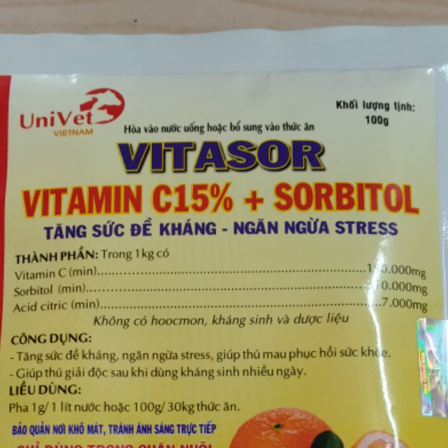 ngừa stress, tăng lực gà sau bị thương vitasor 100gr
