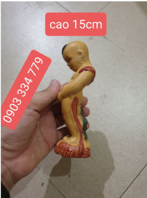 chú tiểu đứng đái gốm sứ 15cm chu tieu dung dai cu tè đất nung