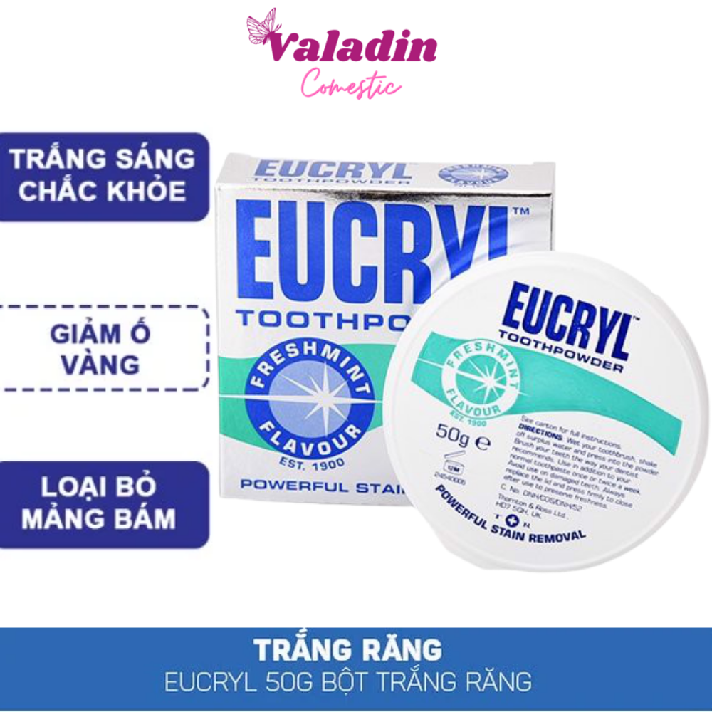 Bột trắng răng Eucryl HCM Freshmint Flavour Toothpowder 50g Bột Eucryl