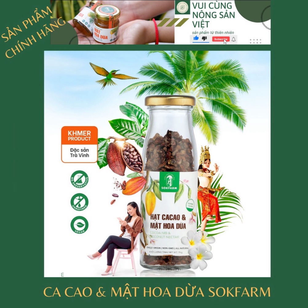 Cacao Mật Hoa Dừa Sokfarm 65gr