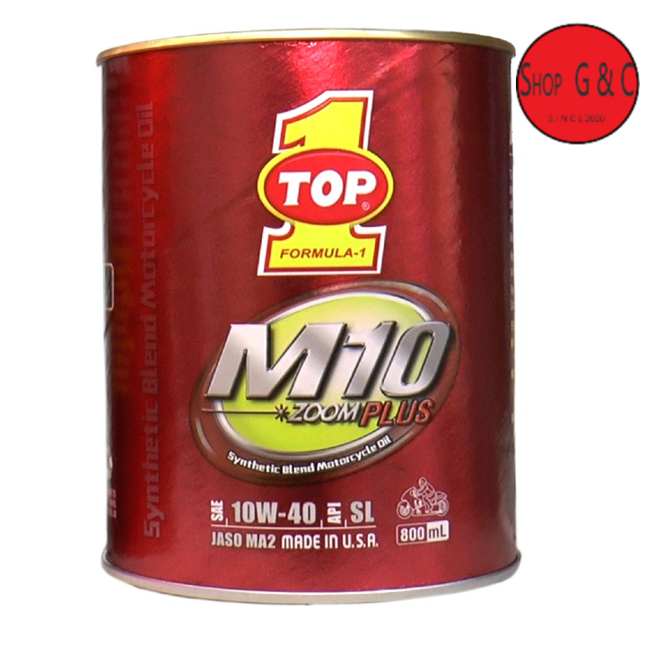 Nhớt top 1 zoom plus m10 10w40 xe côn tay nhập khẩu mỹ 0.8l