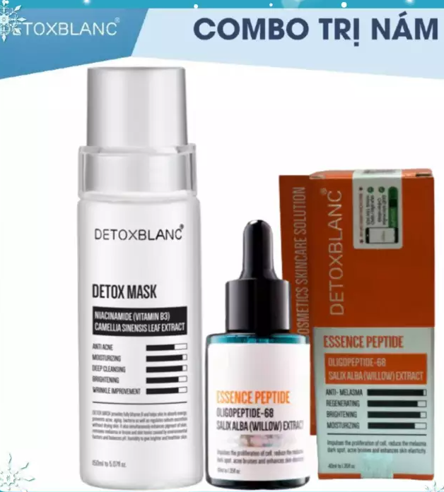 Combo Serum tri nám tàn nhang đốm nâu Và Mặt nạ sủi bọt Detox BlanC chính hãng