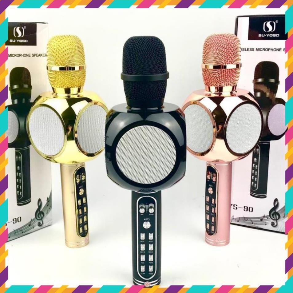 Mic hát karaoke cầm tay,Micro Karaoke Bluetooth điện máy XANH,Mic Karaoke Kèm Loa Di Động Loa Hát Karaok Kèm Mic,Mic Karaoke Bluetooth Ys-90 Kèm Loa To