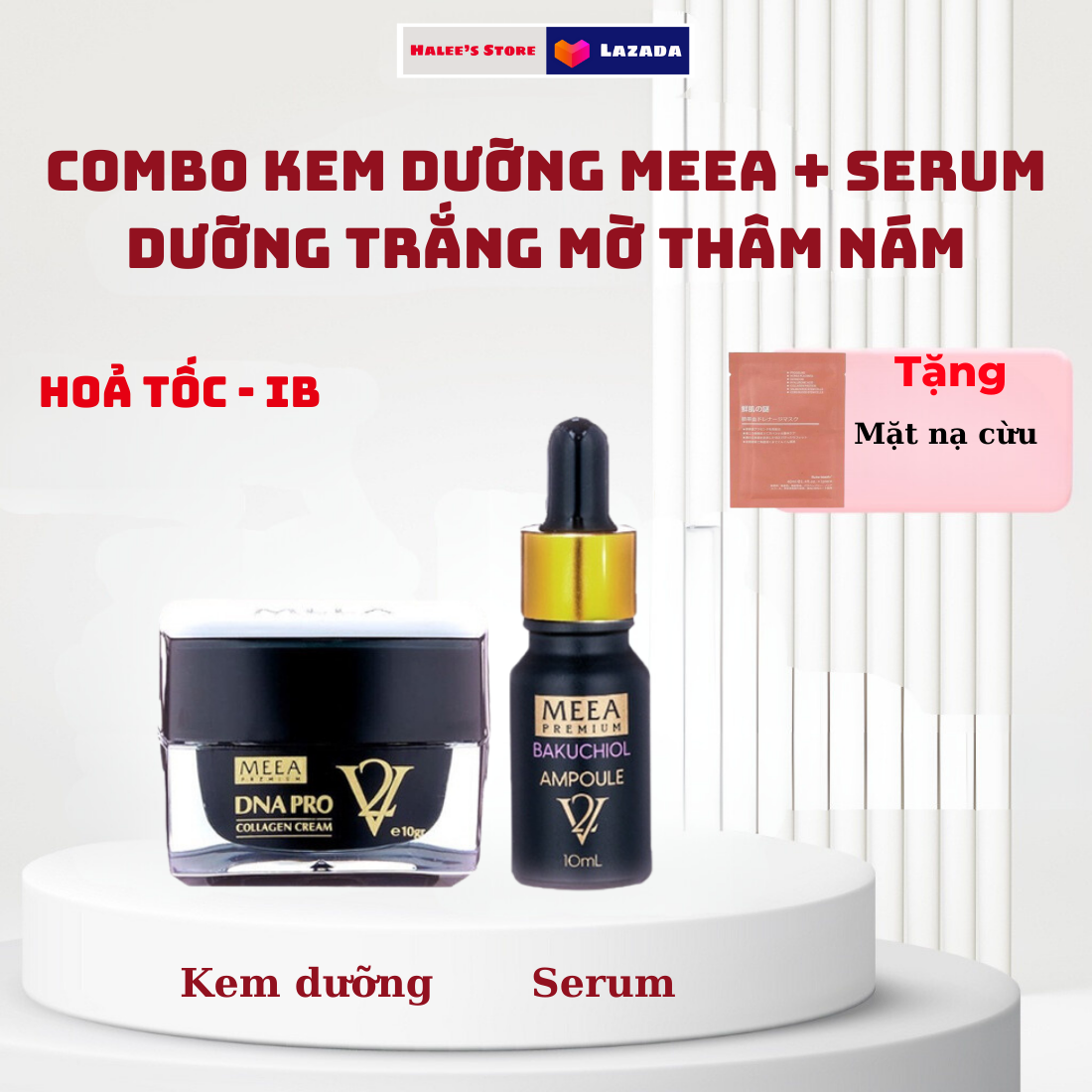Kem face dna cá hồi v2 meea và tinh chất bakuchiol ampoule 10ml