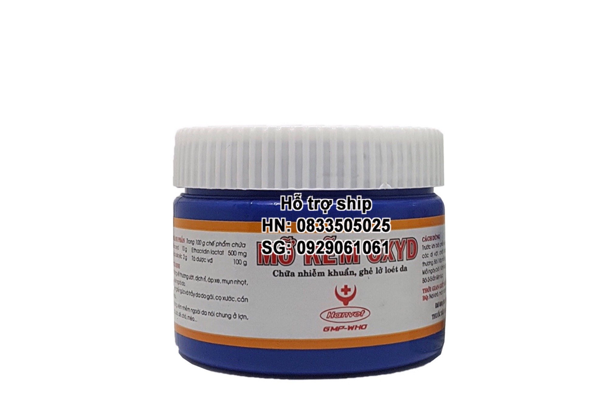 Hanpet -  Mỡ bôi mau lành vết thương trên. ghẻ ngứa, lở loét trên da cho chó mèo - Mỡ kẽm OXYD 100g