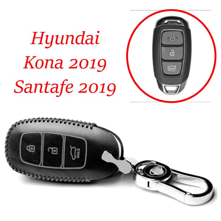 Bao da chìa khóa Kona Santafe 2019 làm từ da bò