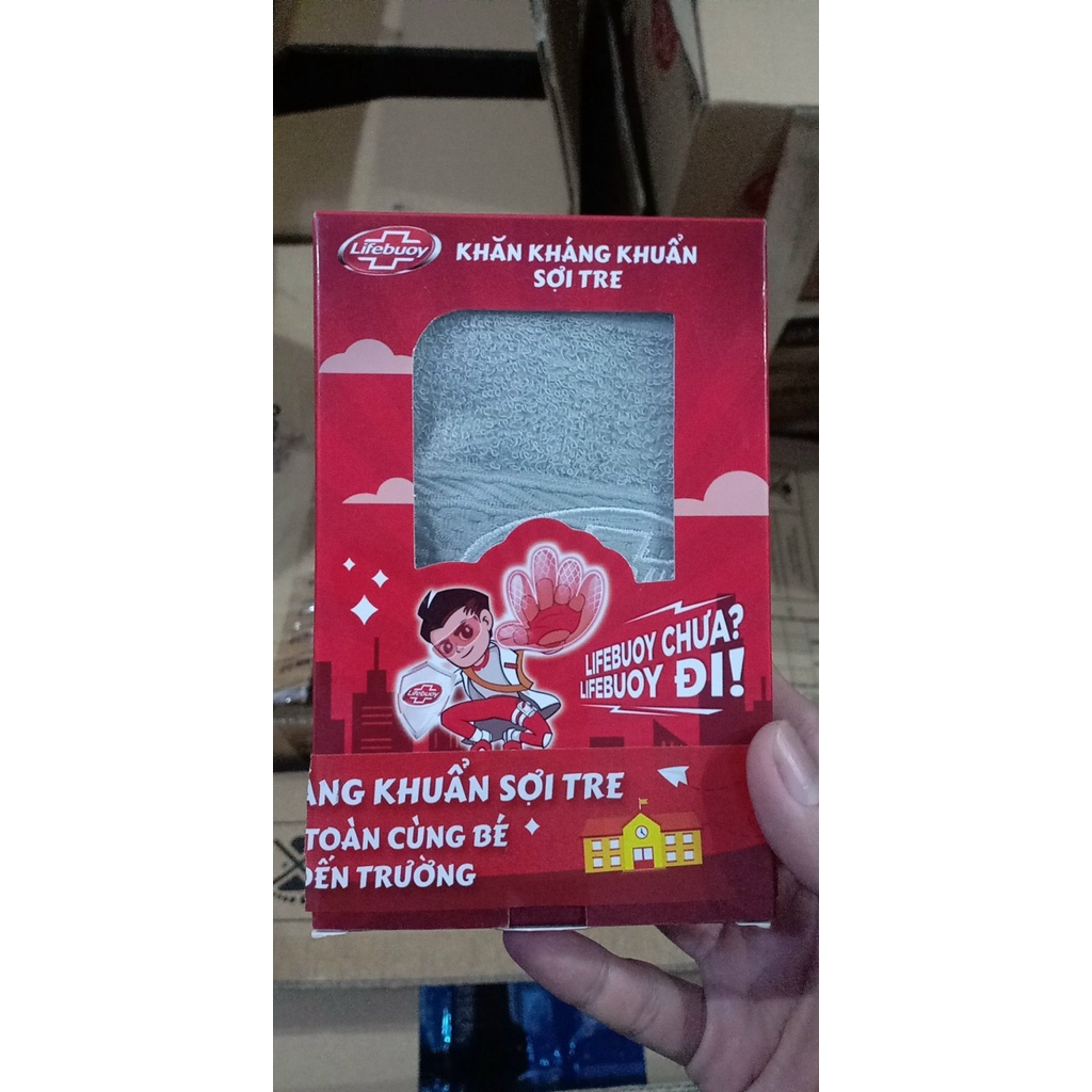 Khăn bông lau mặt 30x40cm của Lifebuoy, khăn lau mặt sợ tre, khăn lau mặt mền thấm hút