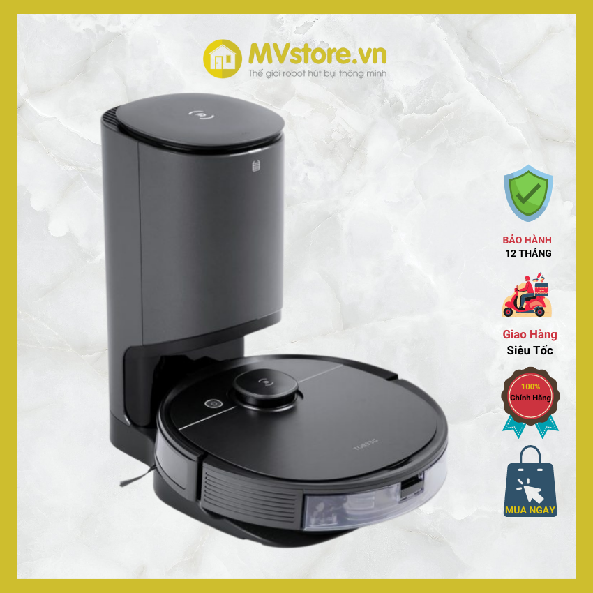 Robot hút bụi lau nhà ecovacs deebot t8 aivi plus, tự động đổ rác, lực hút tối đa 1800, pin 5200 mah - hàng chính hãng mới 100%