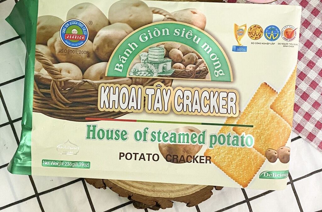 Bánh khoai tây siêu mỏng siêu giòn cracker 238g
