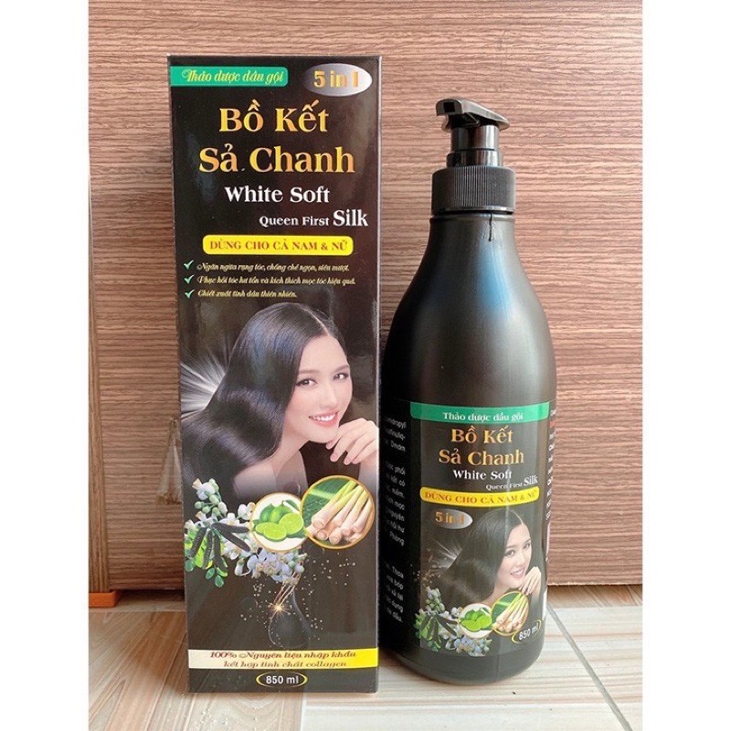 Dầu gội bồ kết sả chanh queenfirst 800ml