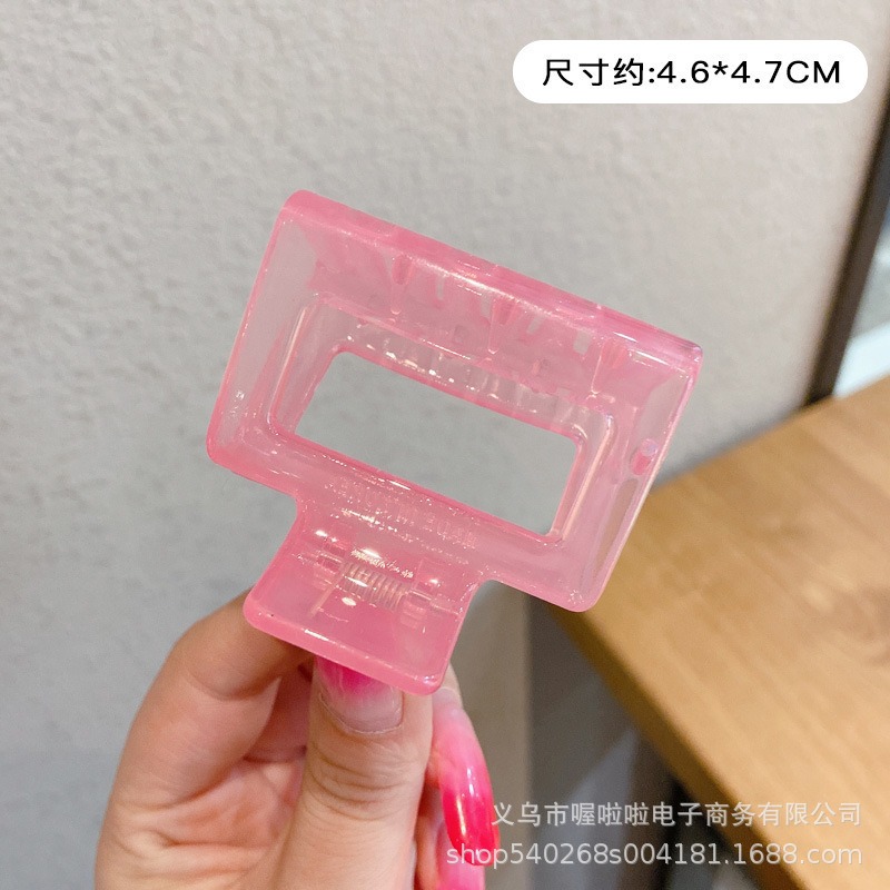 Kẹp tóc nữ Hàn Quốc cute WELLFIT KT006 kẹp càng cua hình vuông bằng nhựa cứng trong suốt nhiều màu sắc