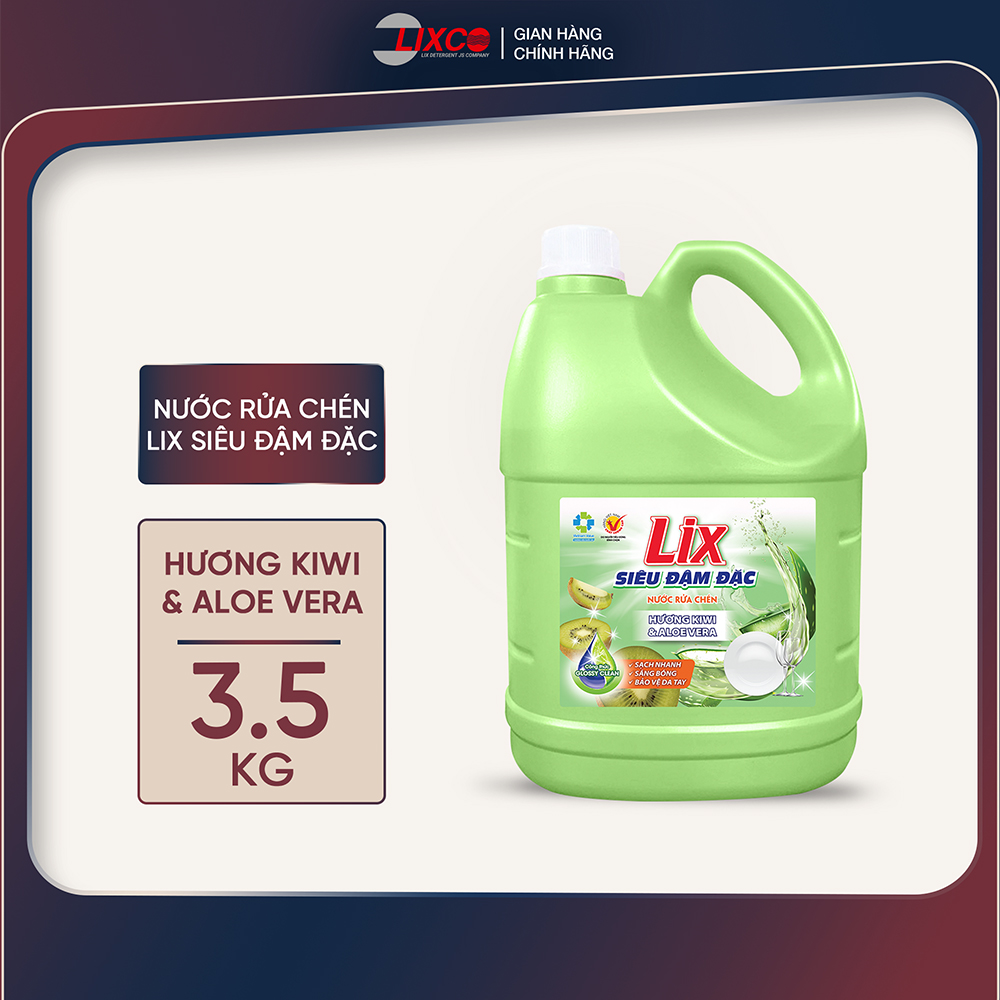 Nước rửa chén LIX siêu đậm đặc các hương 3.5kg làm sạch dầu mỡ không hại da tay - Lixco Việt Nam