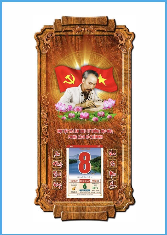 Lịch treo tường bác hồ cờ đỏ