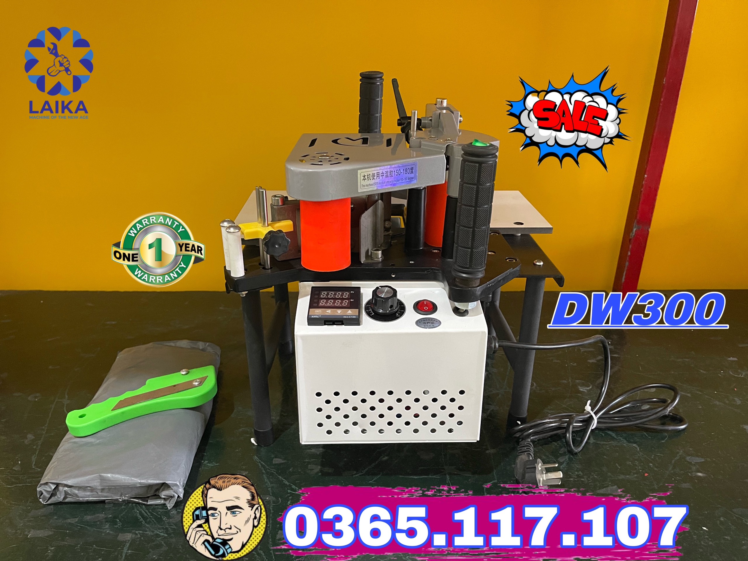 Máy dán cạnh gỗ cầm tay DW300 máy có thể dán mặt bàn và dán cầm tay