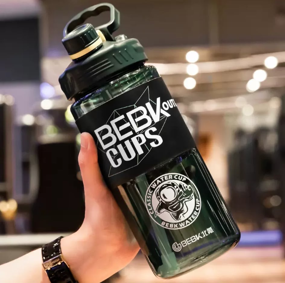 BÌNH ĐỰNG NƯỚC TẬP GYM 1.7lit cực bền và an toàn ảnh thật Có Ống Hút