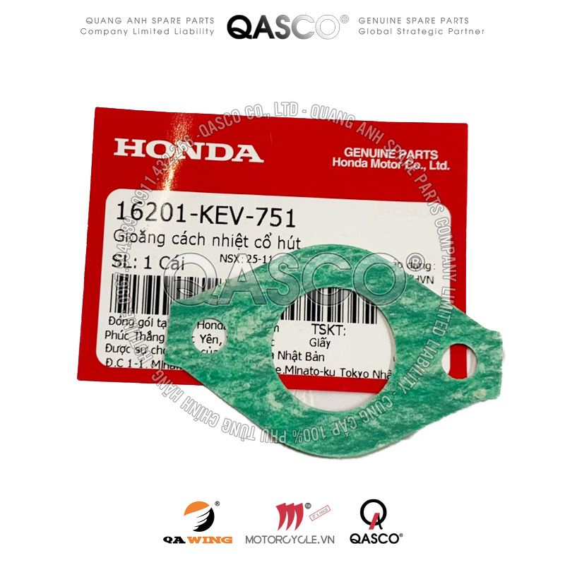 Gioăng cách nhiệt cổ hút honda dream 100 / wave alpha đời đầu / alpha + qasco