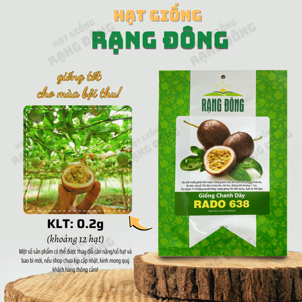 Hạt giống Chanh Dây Rado 638 (0,2g~12 hạt) cây phát triển mạnh, trồng quanh năm, dễ chăm sóc - Hạt giống Rạng Đông