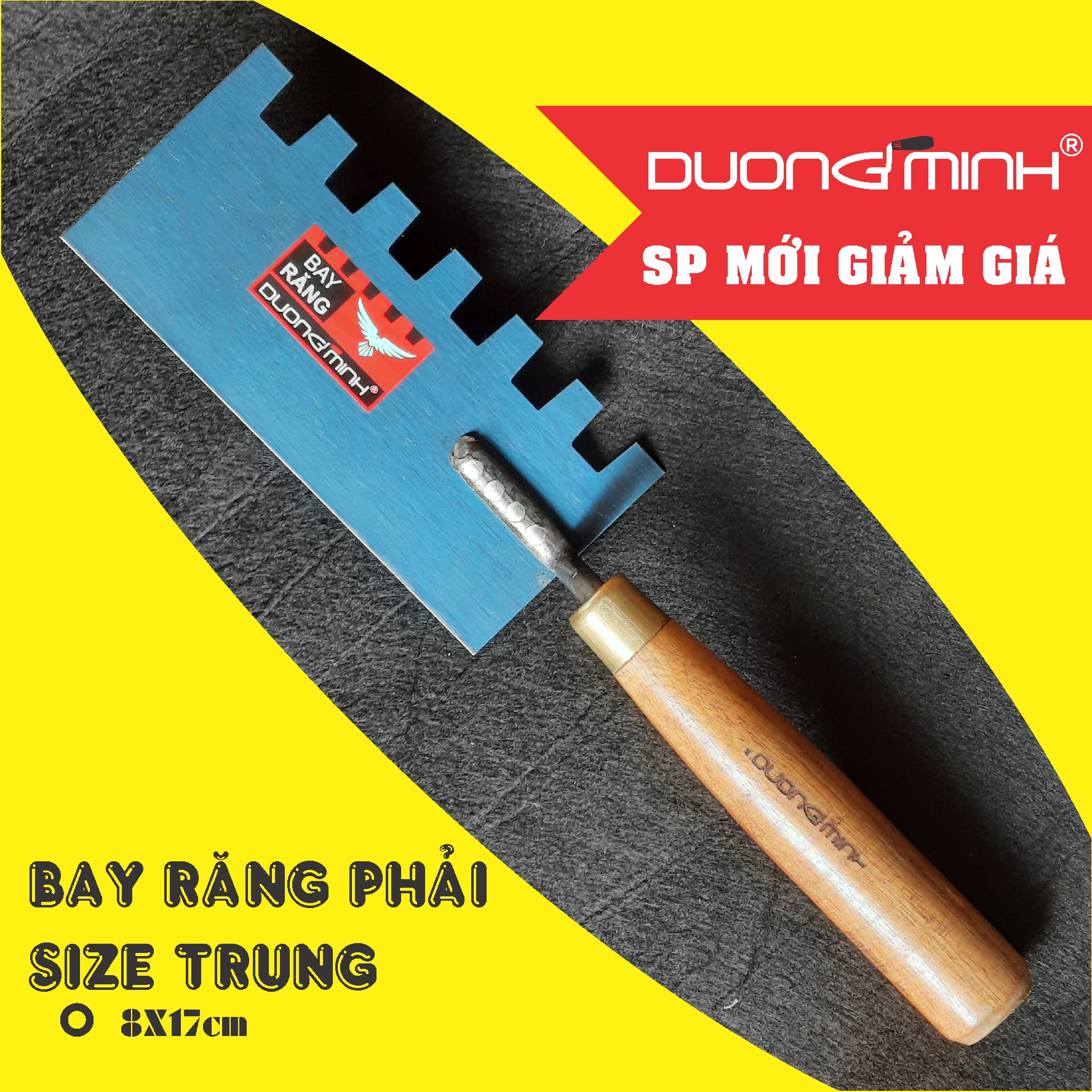 Bay răng cưa ốp lát Dương Minh, Bay xây dựng thợ hồ thép xanh cứng - Dụng cụ xây dựng cao cấp