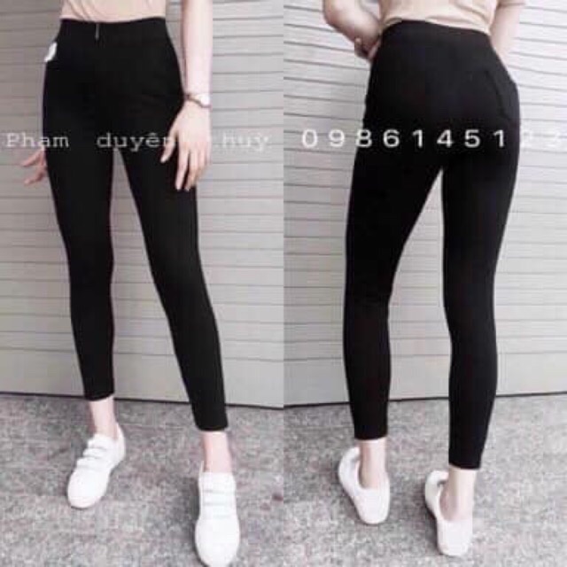 quần legging cạp khoá dáng ôm nâng mông tôn dáng