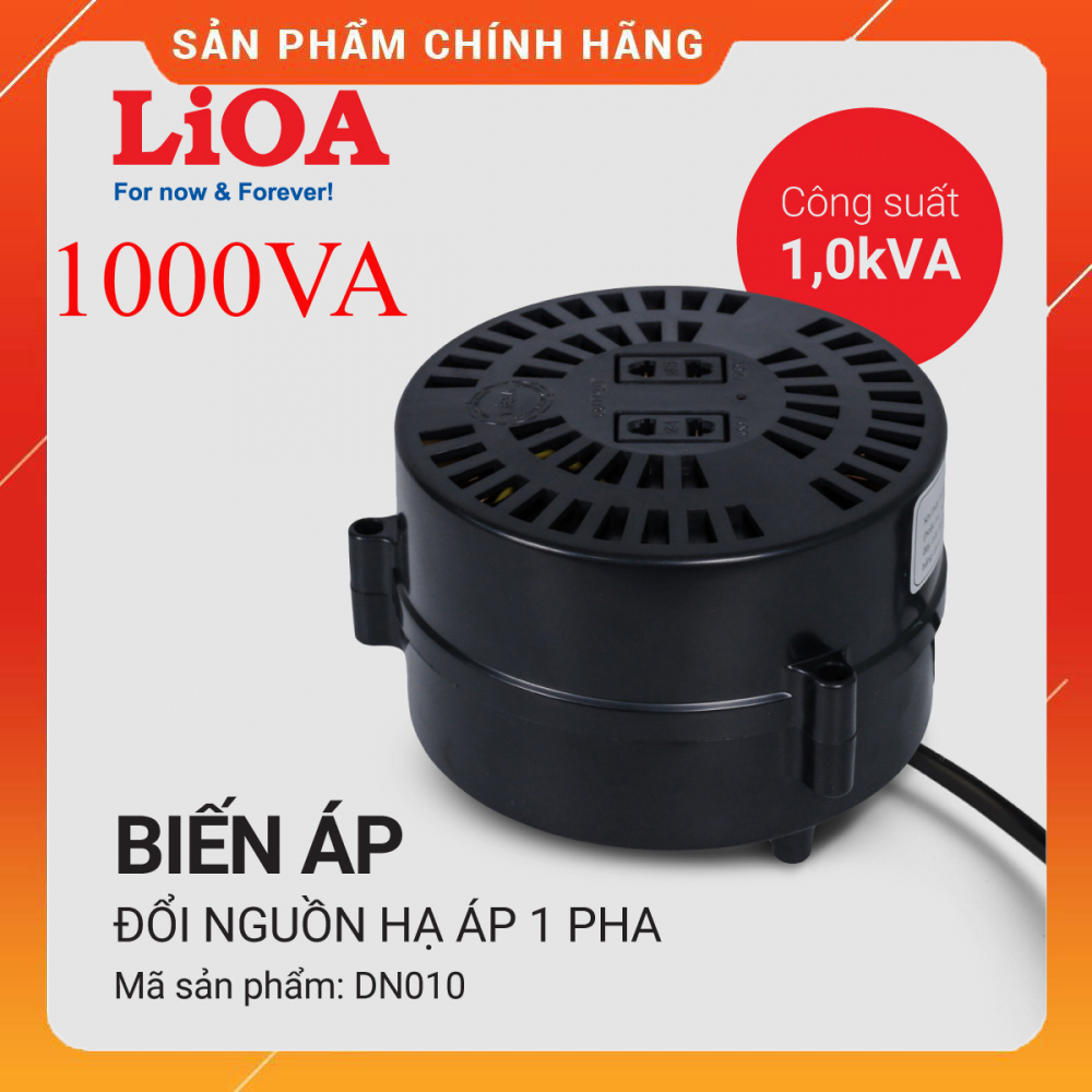 Biến áp tự ngẫu LiOA 1000VA DN010 1KVA 1 pha - Bộ đổi nguồn 220V sang 100V 110V 120V
