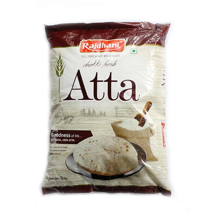 Rajdhani Stone ground whole wheat floor chakki fresh Atta 5kg Bột mì nguyên cám Ấn Độ - Indian Food