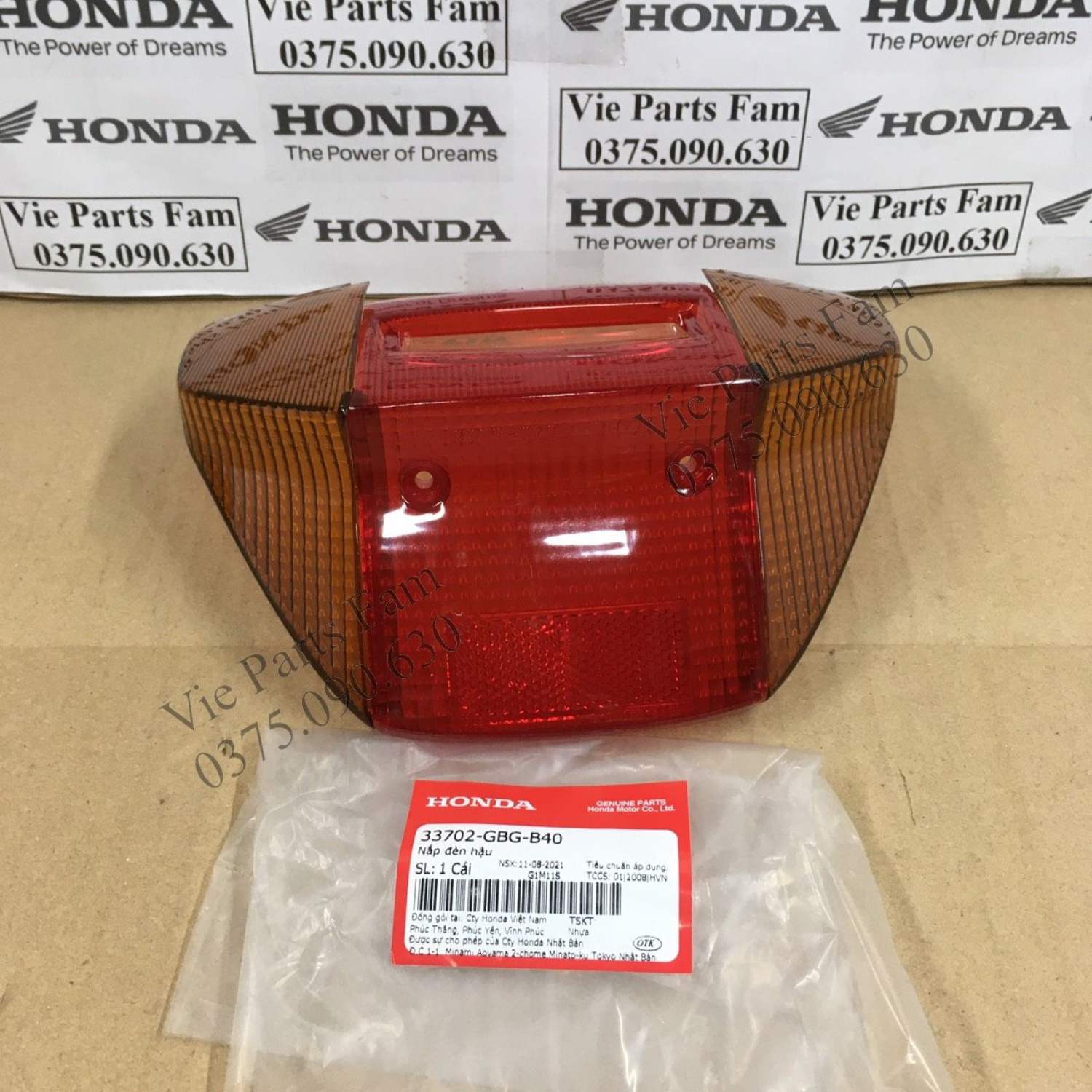 Bộ nắp chụp đèn hậu Dream Thái, Dream II, hàng din Honda mới 100%