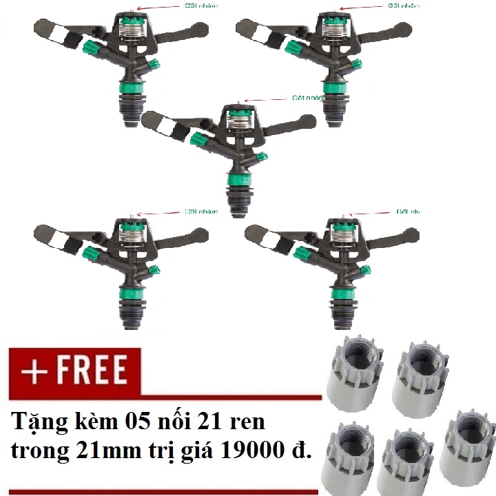 [HCM]5 Béc phun cánh đập trung 2 tia ren 27mm tặng 5 nối 27 mm nhựa pvc cao cấp chuyên dùng tưới cây công nghiệp cây ăn trái cỏ trồng