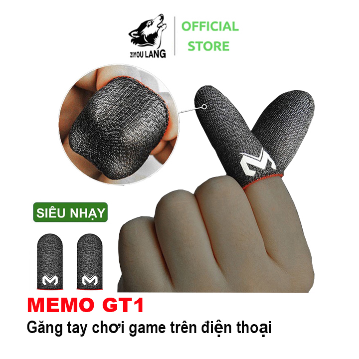 Găng tay chơi game điện thoại MEMO GT1 sợi carbon cảm ứng nhạy , chống mồ hôi co dãn siêu bền dành cho game PUBG FF Tốc Chiến Liên Quân mobile bao tay choi game cao cấp - Hãng phân phối chính thức