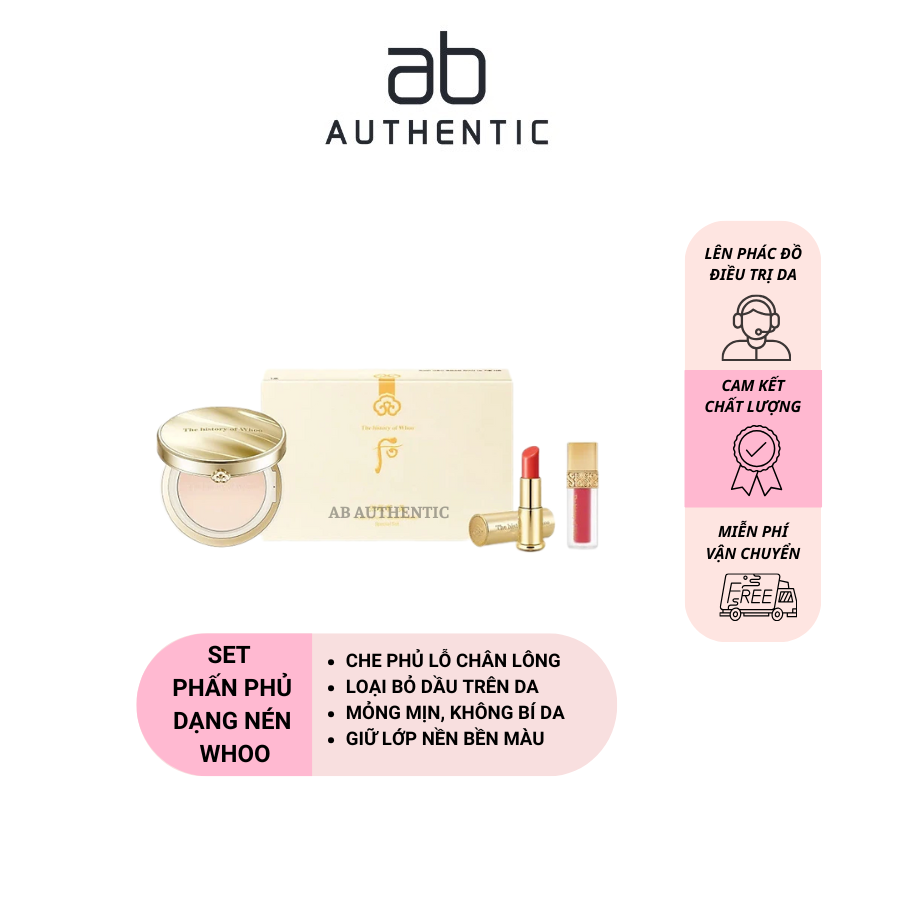 Phấn phủ Đông y dạng nén Whoo Gongjinhyang Mi Luxury Glow Pressed Powder SPF30/PA++ - AB AUTHENTIC